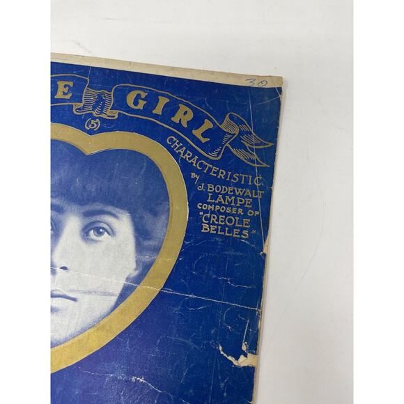 1903 Dixie Girl Sheet Music Two Step J. Bodewalt Lampe Large Format - Picture 5 of 10